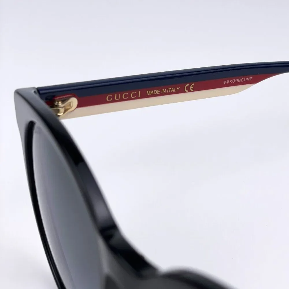 SALE! NEW Gucci GG0416SK LOGO 001 Black Grey Gradient Round Women Sunglasses - Picture 6 of 12